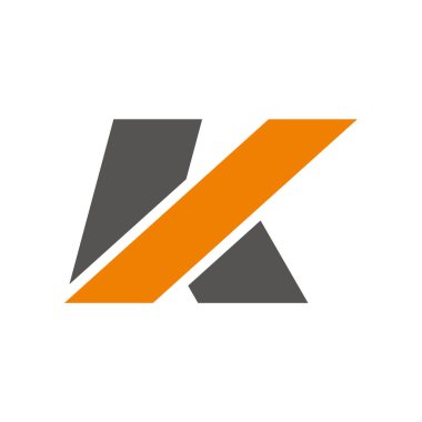 K Harfi İlk Vektör Logo Şablonu Çizim Tasarımı