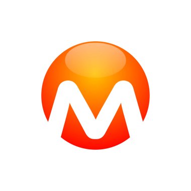 M harfi Çember Logo Şablonunda Baş harfleri