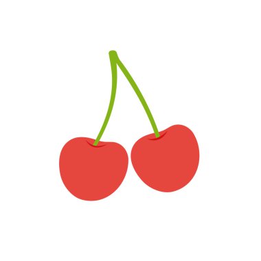 Kırmızı Kiraz Meyve Vektörü Logo Şablonu