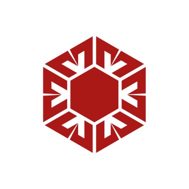 Soyut Dekoratif Altıgen Amblem Logo Şablonu