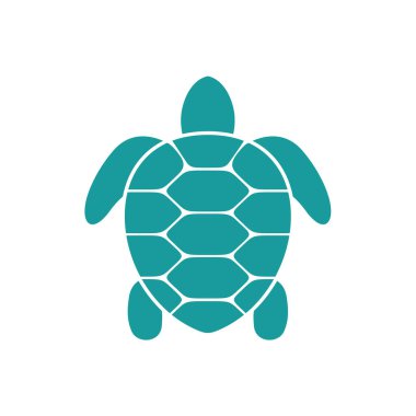 Teal Renkli Kaplumbağa Logo Şablonu