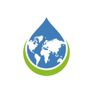 Suyu Düşür Dünya Logo Şablonu