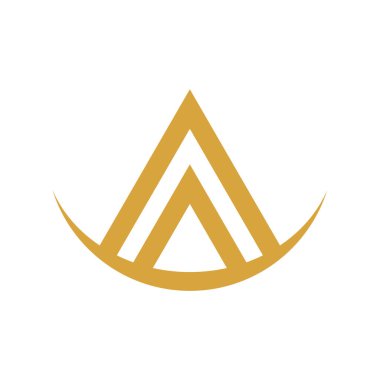 Harf A Swoosh Amblem Logo Şablonu