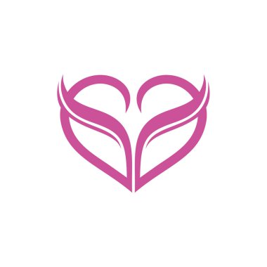 İki Kuğu Silueti Swoosh Kalp Şekil Logosu