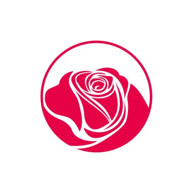 Çiçek Gülü Vektör Logo Şablonu