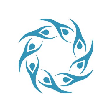 İnsan figürü dairesel dekoratif vektör logo şablonu