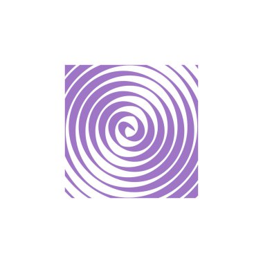 Kare Vektör Logo Şablonunda Spiral Dekorasyon