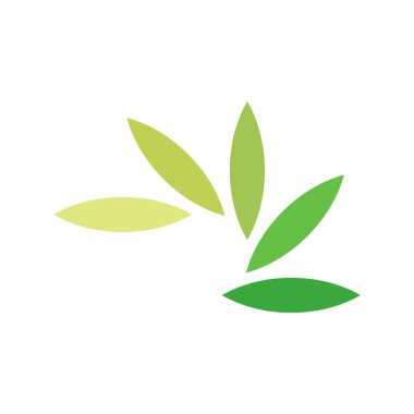 Dekoratif Çiçek Yaprakları Vektör Logo Şablonu