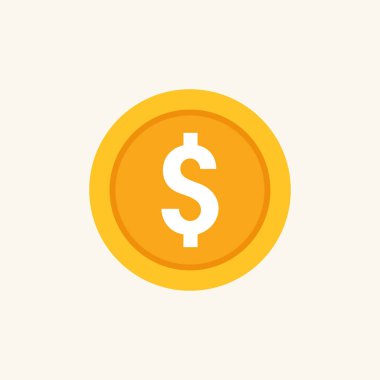 Altın Para Simgesi Vektör Şablonu