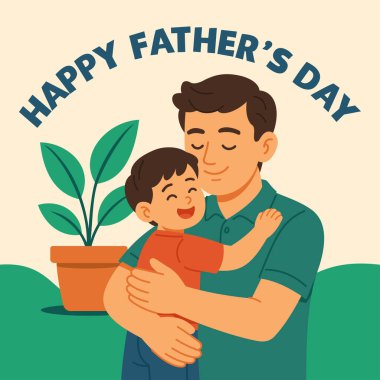 Mutlu Babalar günü illüstrasyon vektör şablonu