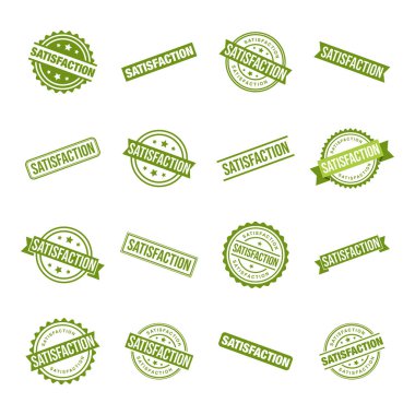 Tatmin Harfi Kauçuk Damga Şablon Vektör Tasarımı Ayarla