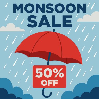 Muson Satışı İllüstrasyon Vektör Şablonu