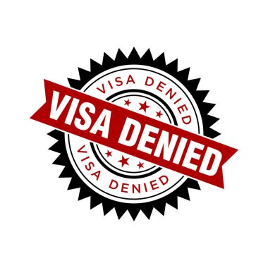 Visa Reddedilmiş Harf Plastik Damga Vektör Tasarım Şablonu