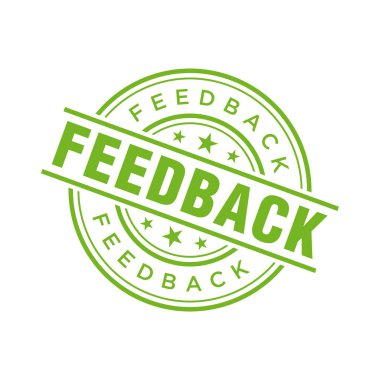 Geribildirim Harfi Lastik Damga Vektörü Tasarım Şablonu