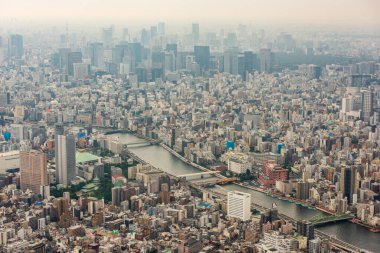 Tokyo 'nun gökyüzü manzarası Skytree cazibesinden.