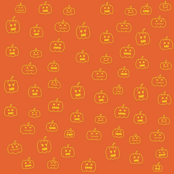 Sketch Calabaza Vegetal Halloween Sobre Fondo Color Naranja — Foto de Stock