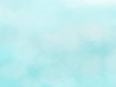 Açık mavi renkli suluboya arka plan, Aquarelle tasarım, davetiye kartı, şablon için kağıt desenli tuval boyadı. Yaratıcı yumuşak turkuaz gölgelik çerçeve