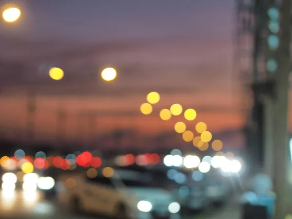 dot bokeh colorful lighting on blurred of background road