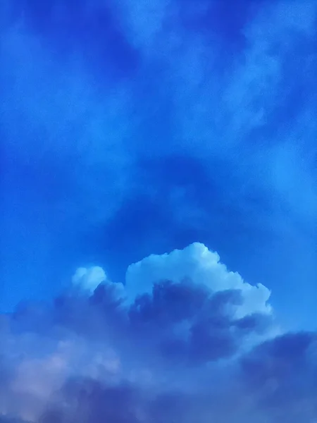 Nuageux Blanc Dans Ciel Bleu Fond Naturel Espace Copie Pour — Photo