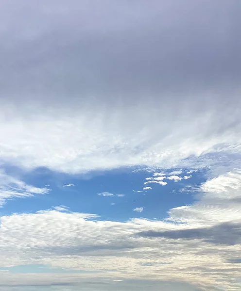 Біла Хмарність Природному Фоні Блакитного Неба Копіювання Місця Запису Тексту — стокове фото