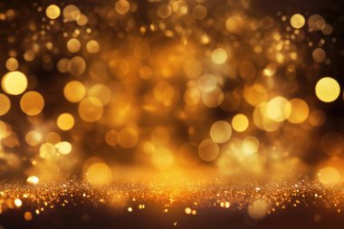 Yılbaşı ışık dekorasyonunuz ve kış geceniz kutlu olsun. Süsler altın konfeti bokeh rengi Xmas süslemeleri cam top ağacı süslemeleri. Parlayan Noel Altın Arkaplan. 