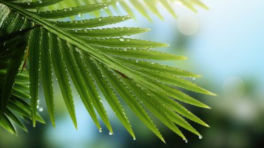 Paskalya gününden önce İsa 'yı karşılamak için Palm Sunday ve Paskalya günü. Tahta Haç ve beyaz arka planda avuçlar Paskalya sembolü konsepti, Dünya Çevre Günü Yeşil Hindistan cevizi yaprakları