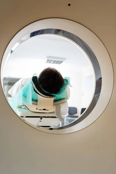Brunette Man Doing Computed Tomography Hospital — Stock Photo, Image