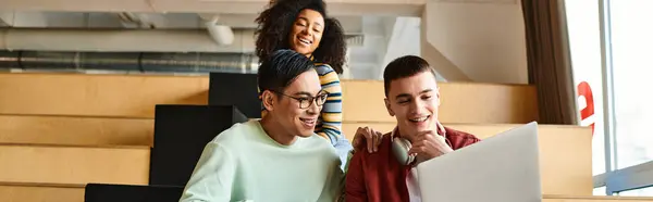 Diverse Group People Including African American Multicultural Students Together Indoors — Stock Photo, Image