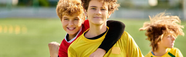Two young men with distinct features standing side by side, exuding a sense of camaraderie and unity. Their body language conveys a strong bond and mutual respect.
