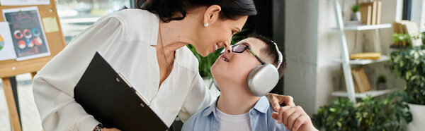 Working mom embraces diversity by connecting with son who has Down syndrome, highlighting workplace inclusivity.