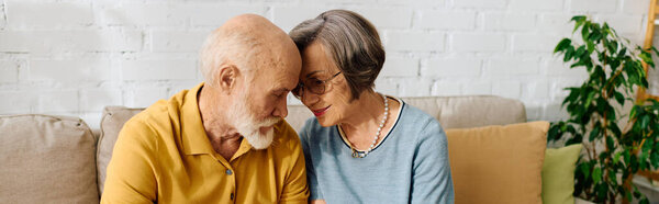 A devoted wife assists her husband with diabetes, sharing a tender moment at home.