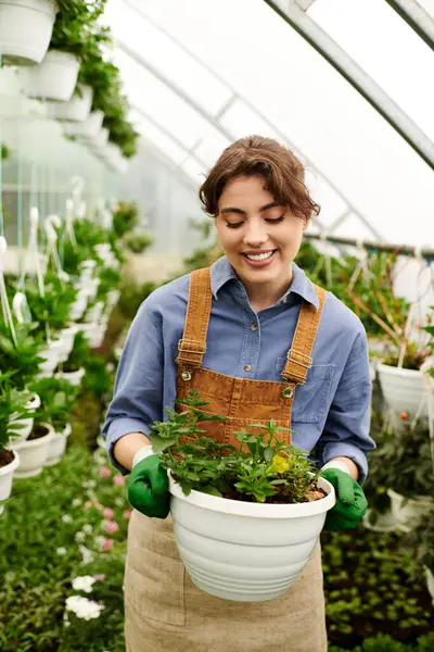 Huzurlu bir serada, genç bir kadın tutkusunu sergileyerek, sevgi dolu bitkilere yönelir..