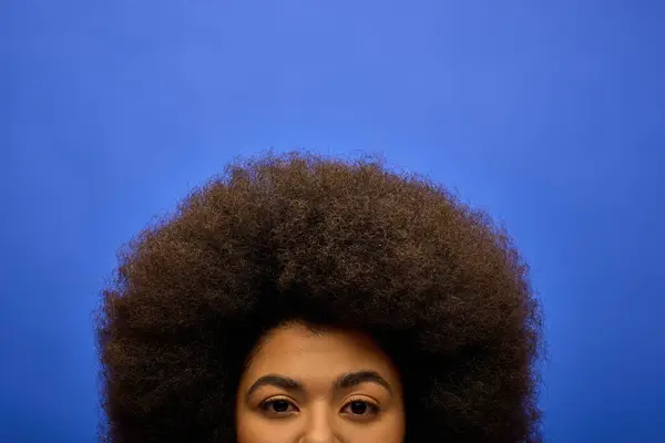 Stilvolle Afroamerikanerin mit lockigem Haarschopf. — Stockfoto
