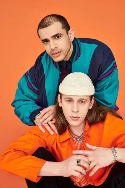 Two men pose gracefully together. — Stock Photo