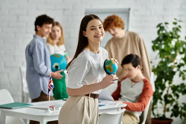 Teenagers participate in a Model United Nations conference. — Stock Photo