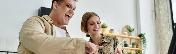 Friends share a delightful moment, enjoying each other's company at home. — Stock Photo