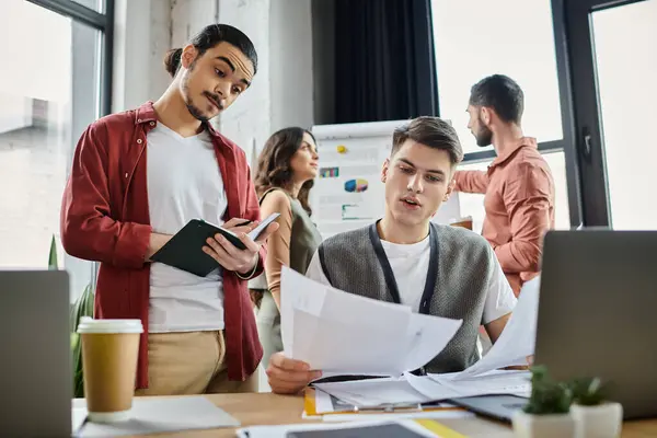Team members strategizing during work in office. — Stock Photo