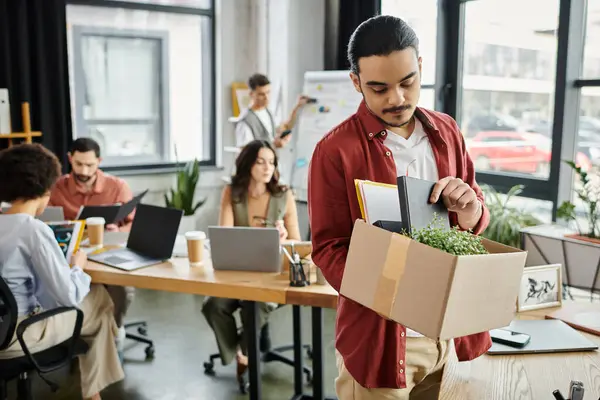 Professional team members together, amidst the layoff transition. — Stock Photo