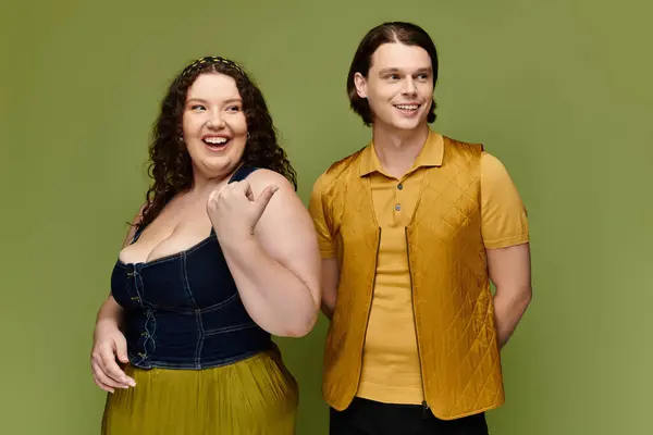 Two friends share a fun moment, exuding positivity and confidence in their bold styles. — Stock Photo