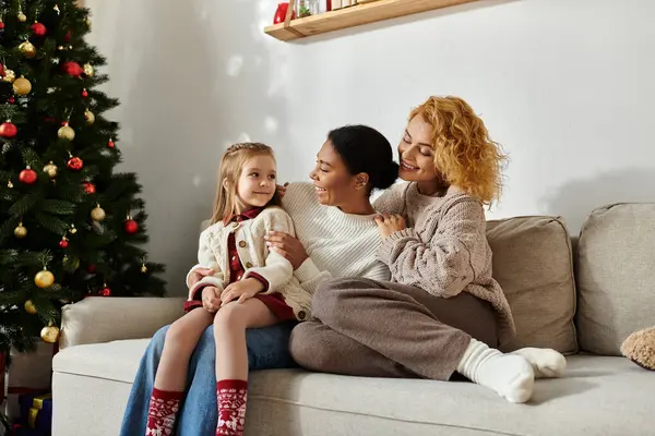 A warm family gathering filled with love on a cozy winter day at home. — Stock Photo