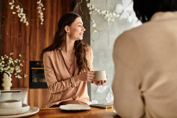 A couple joyfully prepares for their wedding in a cozy, romantic atmosphere. — Stock Photo