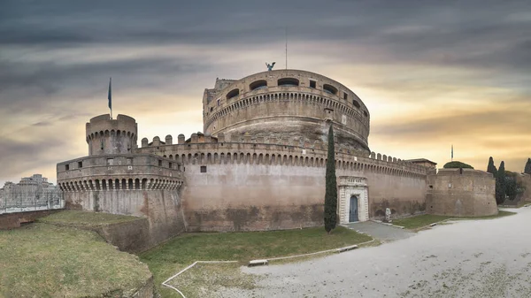 Castel Sant Angelo Roma Itália Com Céu Digitalmente Adicionado — Fotografia de Stock