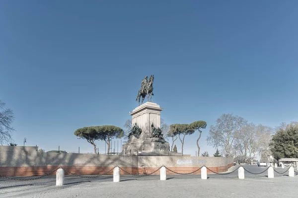 Monumento Giuseppe Garibaldi Colina Del Janículo Roma Italia — Foto de Stock