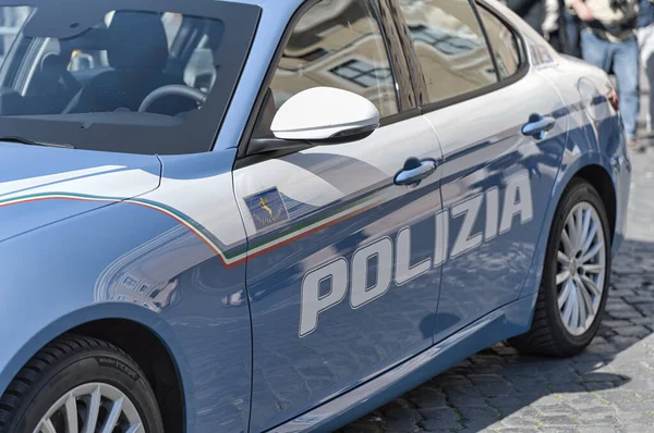 Rom Italien Februar 2023 Streifenwagen Der Italienischen Verkehrspolizei — Stockfoto