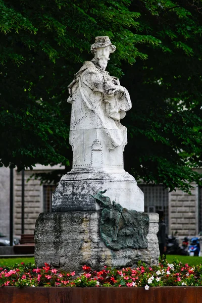 Het Monument Voor Francesco Nullo Patriot Bergamo Italië — Stockfoto