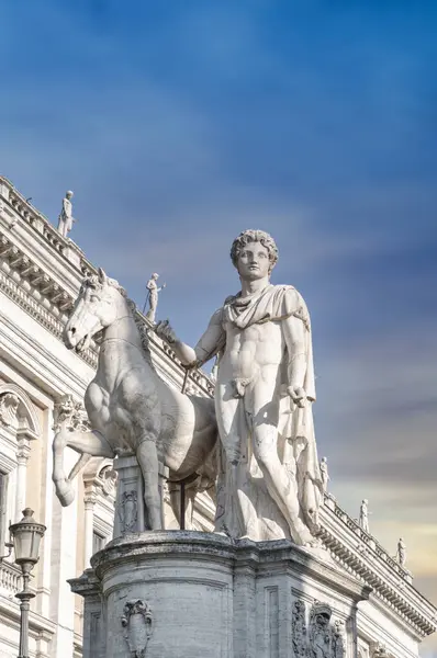 Estatua Castore Plaza Campidoglio Roma Italia — Foto de Stock