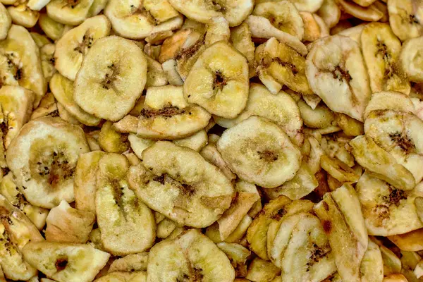 Zbliżenie Przemysłowych Suszonych Bananów Obrazy Stockowe bez tantiem