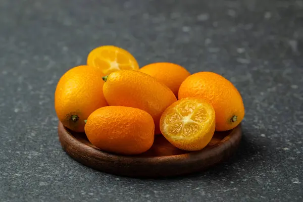 Fresh Ripe Kumquat Fruit Chinese Tangerine Banner Menu Recipe Place — Stockfoto