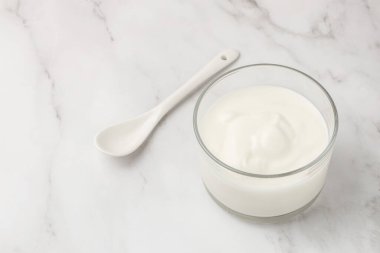 lactose yogurt. Probiotic cold fermented dairy drink. banner, menu, recipe place for text.