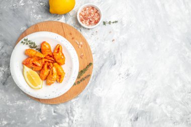 crab sticks seafood semi-finished fish mince on a light background, place for text,